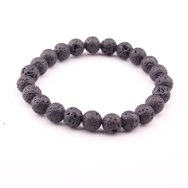 Seven-Color Natural Volcanic Rock Beaded Bracelet - Natural Stone Bracelet