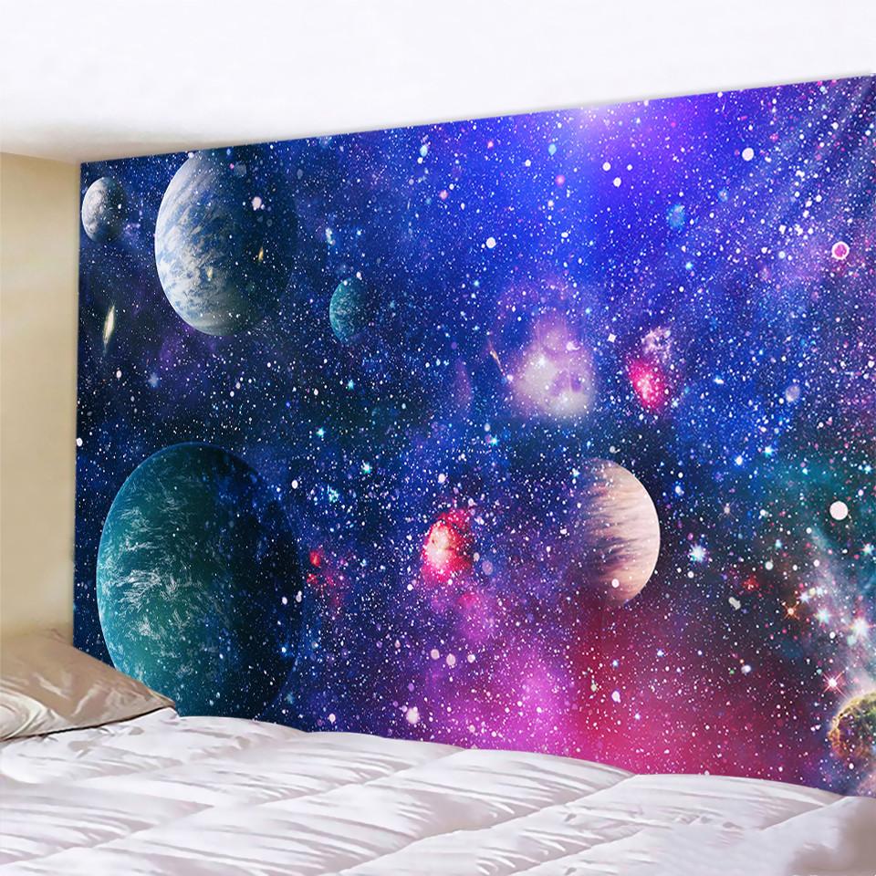 Solar System Planets Pattern Home Decor Wall Tapestry Blanket Galaxy Wall Tapestry for Bedroom Decor