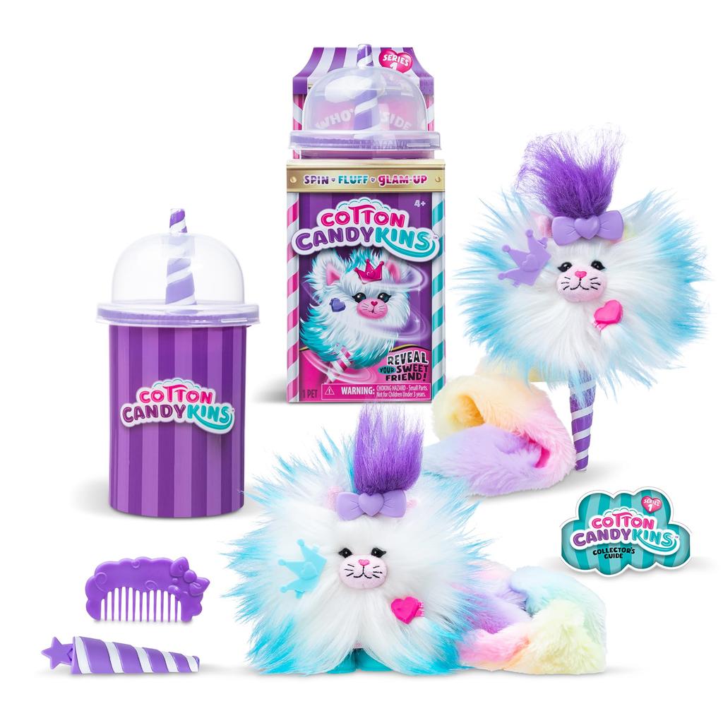 Cotton Candykin - Surprise Collectible Plush Furry Stuffed Animal for Girls and Boys, Kids and Toddlers, Surprise Toy