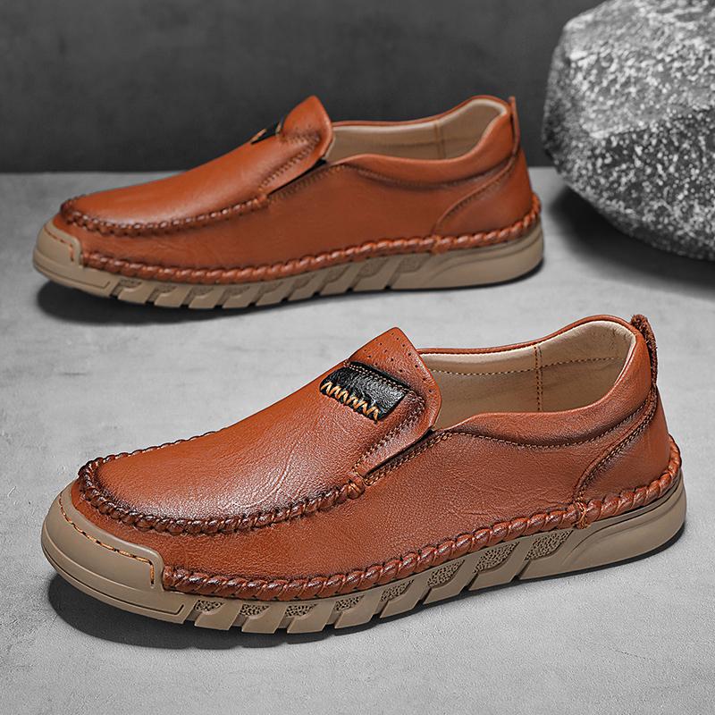 38-46 Men's Leather Casual Shoes Handmade Loafers Comfortable Men's Slip On Shoes Flat Moccasins Men's Sneakers