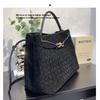 2025 New Style Genuine Leather Womens Handbag Retro Stitched Leather Handmade Tote Single Shoulder Bag Cross-Border Bulk