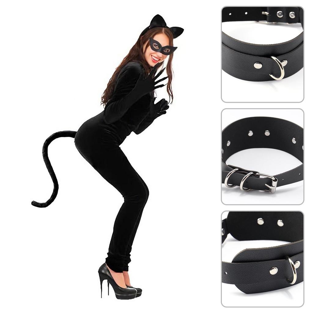 Halloween Sexy Catwoman Cosplay Set: Cat Ears & Tail Accessories