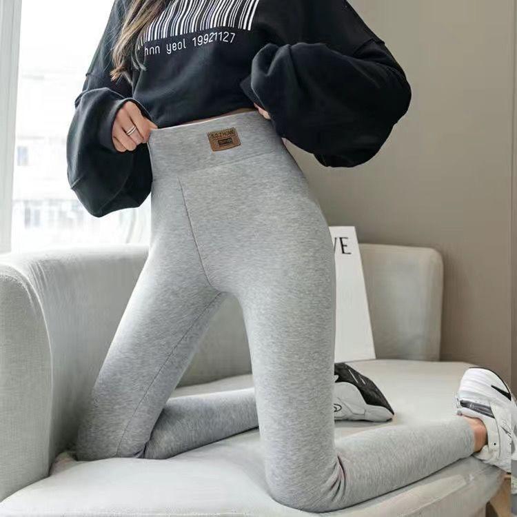 Extra Thick High Waist Women's Lambswool Fleece Leggings with Knee Pads
