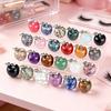DIY Necklace Pendant Fruit Shape Natural Faux Crystal Pendant with Electroplated Silver Leaf Buckle 20mm Mini Ornament