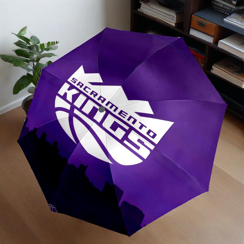Sacramento Basketball Logo Umbrella 8-Frame for Travel, Camping, Casual Lightweight Portable Umbrella, Essential for Every Family Holidays Gift