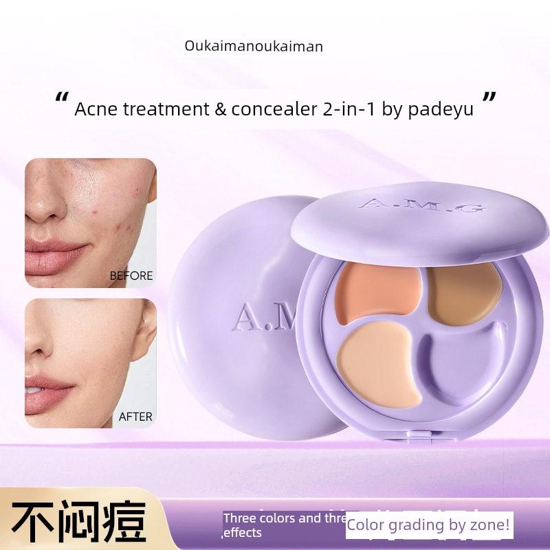 Three-Color Concealer Cover Fleck Tear-Covering Groove Dark Circles Concealer Plate Lightweight Makeup Decoration Makeup Palette