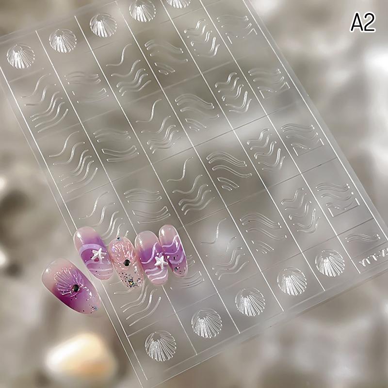 Starfish Shell Ocean Hollow Out Nail Sticker Decals Self Adhesive Template for All Nail Types DIY Art Summer Style
