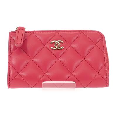 Chanel AP0221 Pouzdro na mince růžová jehněčí kůže Dámské