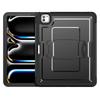 For iPad Pro 13 (2024) Case Hidden Zinc Alloy Kickstand PC+TPE Tablet Cover with Shoulder Strap