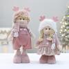 Pink Long Plush Boy and Girl Dolls for Christmas Decor