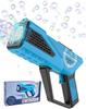 Kit per macchina per bolle di sapone per bambini, pistola per bolle di sapone, asciugacapelli, bastone da 8 fori, luci a LED, gioco all'aperto, perfetto per regali di compleanno, giocattolo per feste