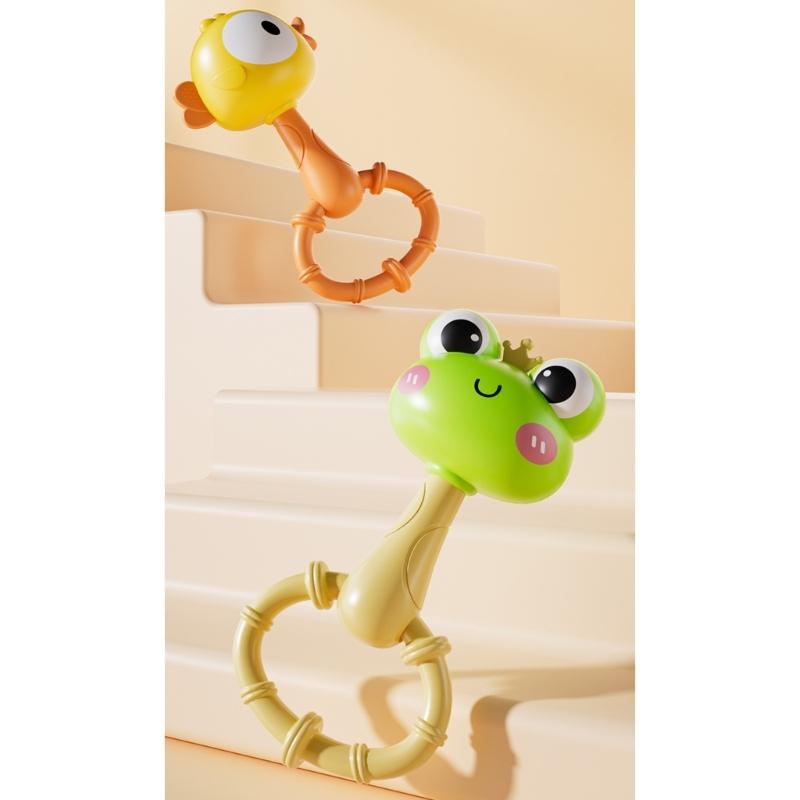 Cartoon Rattle Toy With Rustling Sound Effects ABS Plastic Teething Rattle For Infant Toddler Fine Motor Skill Training
