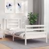 VidaXL Bed Frame with Headboard White Simple Solid Wood 3194667