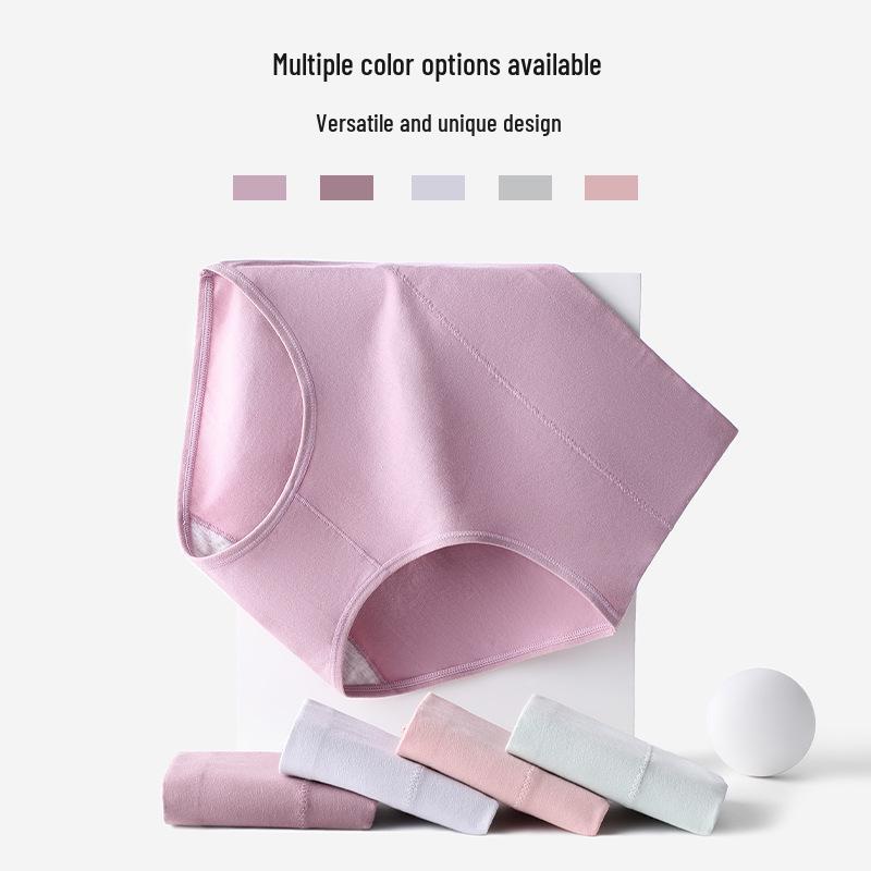 High-Quality Cotton Antibacterial Mid-High Waist Panties for Middle-Aged & Elderly Women - Plus Size Triangular Briefs