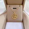 Titanium Steel Micro-Inlaid Luxury Necklace: Elegant Full Diamond Gold Design for Women