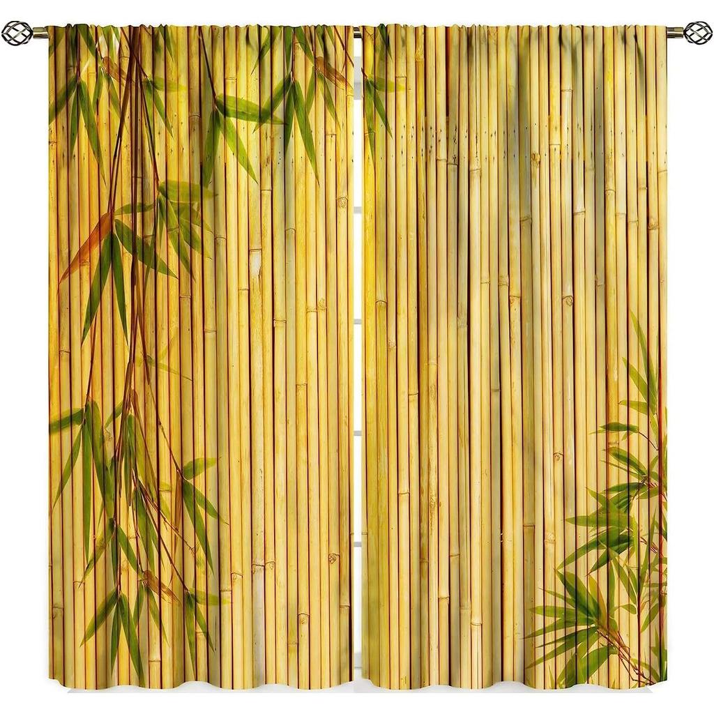 Závěsy ve stylu tradiční čínské kaligrafie, bambusový strom, moderní 3D geometrické závěsy, dům a ložnice, výzdoba oken