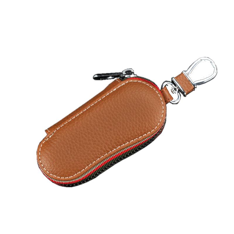 Universal Genuine Leather Key Cover for Toyota Reiz, Prado, Honda Vezel - Men's Car Key Protector