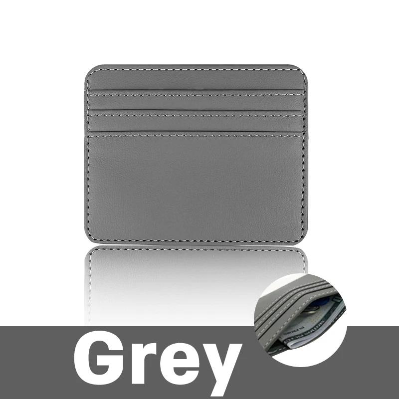 

5PCS Man Purses Ultra Thin Mini Business Bank Credit Card Holder Wallet Simple Black Women Small Coin Cards Cover Pouch Case Bag сірий колір