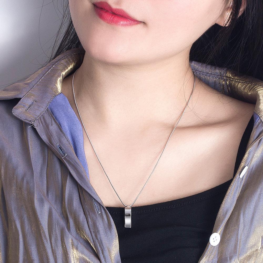 Collar Colgante de Silbato Creativo Cadena Hueso de Serpiente para Pareja Hombres y Mujeres Chapado en Rodio Oro Joyería Ahora