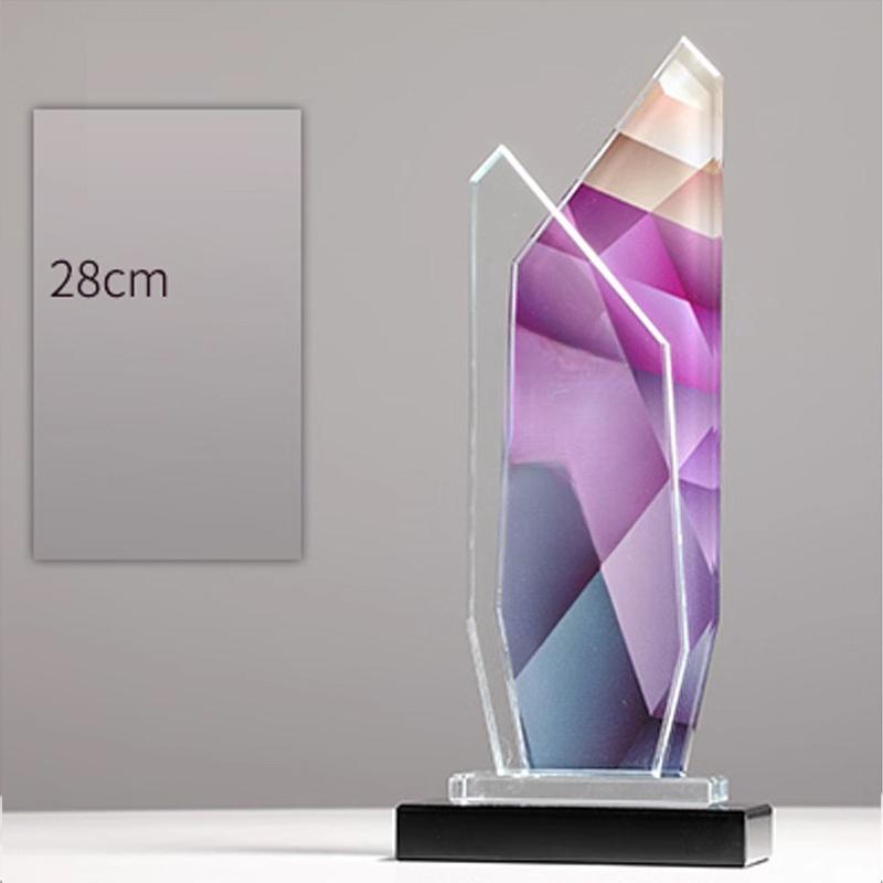 Customized Pentagram Crystal Trophy, Color Printing Prize Sports Movie Award Outstanding Employee Souvenir, Home Decoration, 1Pc
