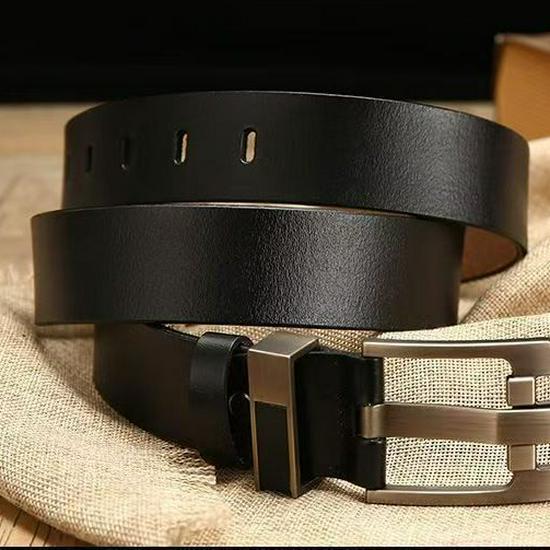 Men's Retro Leather Cowhide Pin Buckle Belt