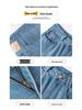 Women's High-Waisted Blue Retro Wide-Leg Denim Pants