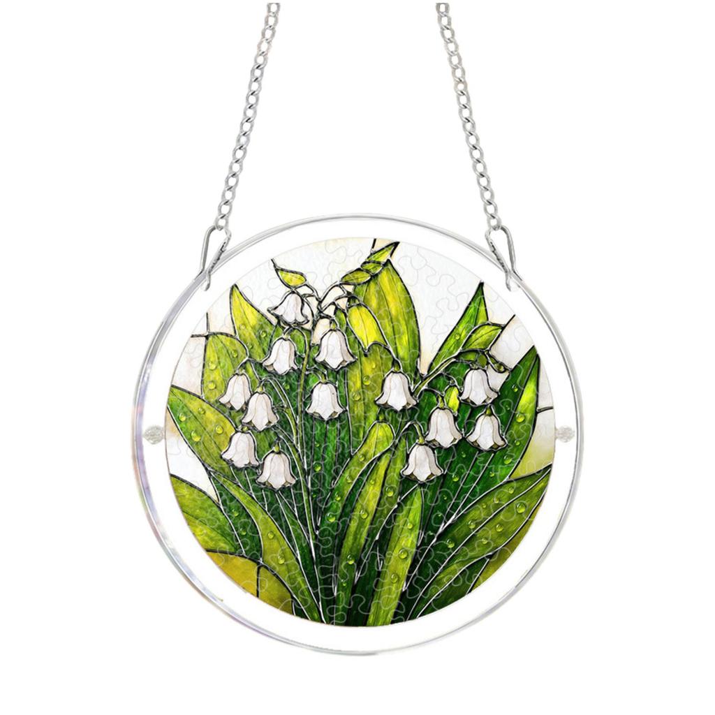 20cm 2D Acrylic Puzzle Garden Sun Catcher Hanging Ornament Spring Themed Bird Design Decorative Window Hanging Art Piece