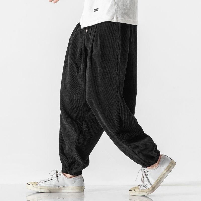 Corduroy Men's Harem Pants Fashion Men Jogging Sweatpants Cotton Casual Trousers Streetwear Ankle-Length Pants