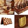 Wooden Chess Set Folding Chess Board Game Set Portable Travel Chess Game for Kids Adults