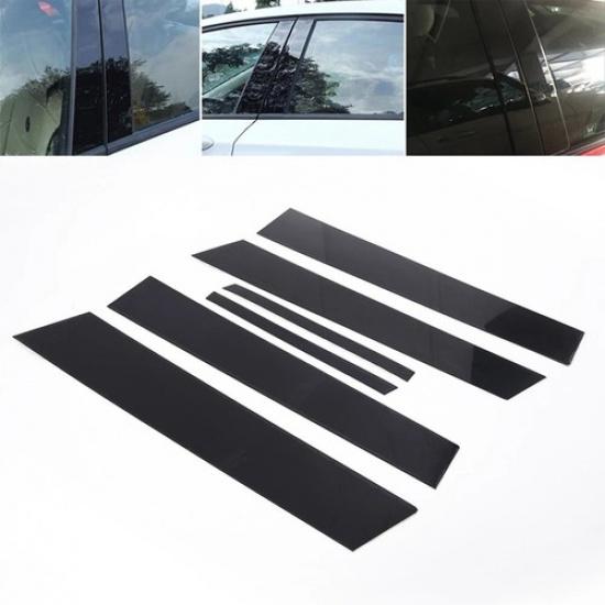 Carbon Fiber Pillar Posts For Honda Civic 06-11 (4Dr) 6PC Door Trim Cover Kit