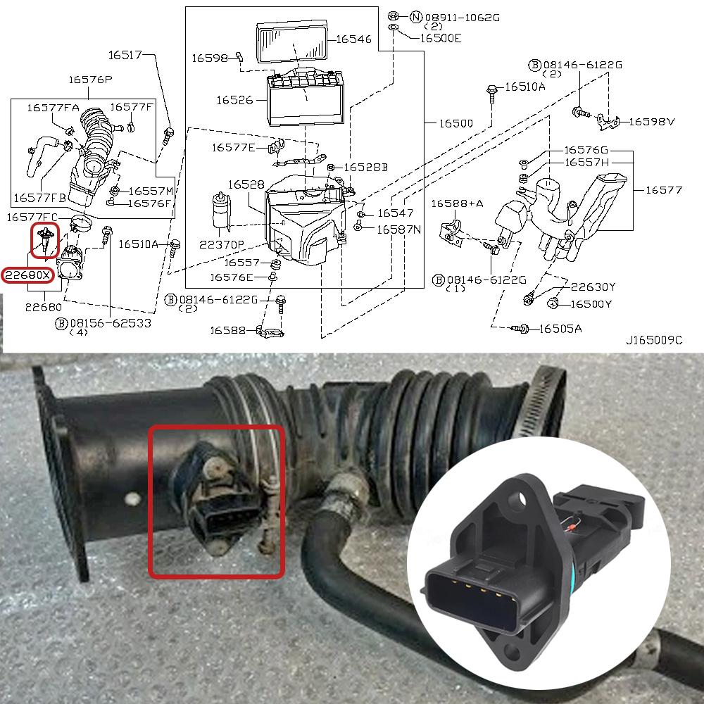 Air Flow Meter MAF Sensor 22680 6N201 For Nissan Micra K11 X-trail T30 Almera 2002-15 Infiniti G20 Subaru 0280218040 22680-6N200