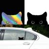 15*9CM cute Car Sticker Accessories Poor Cat Is Stealing with Big Eyes Watch Vinyl Car Styling Cover Waterproof Car Accessories