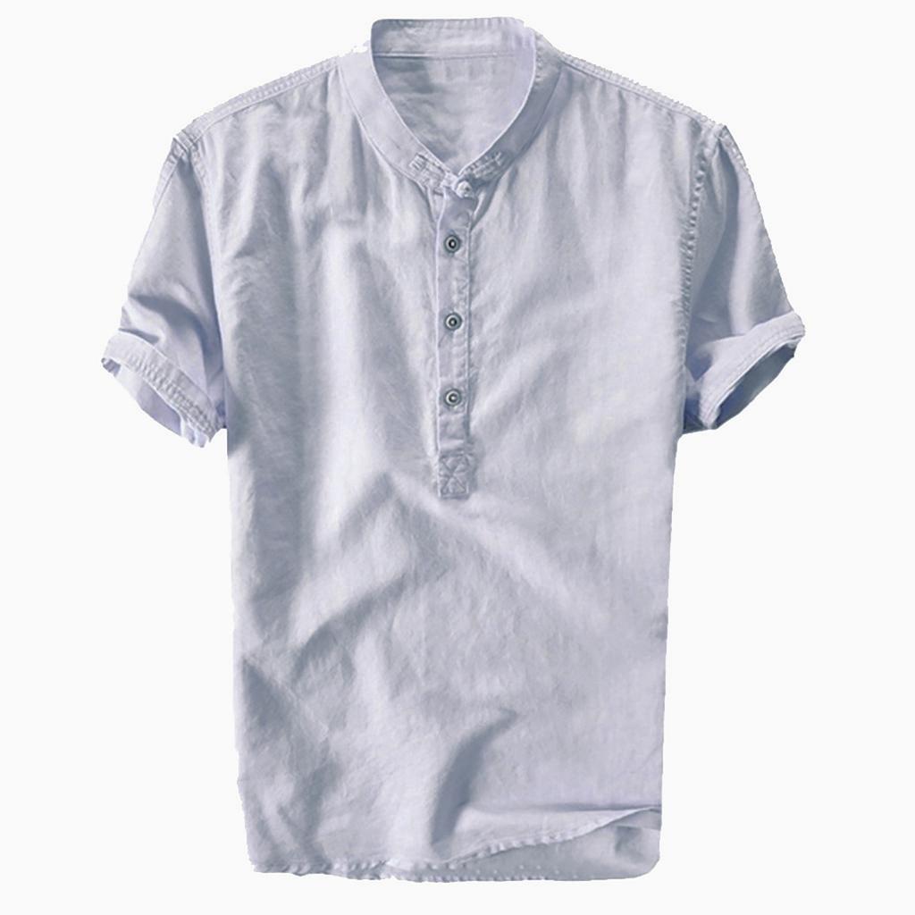 Summer Men's Cool And Thin Breathable Collar Hanging Dyed Gradient Cotton Shirt