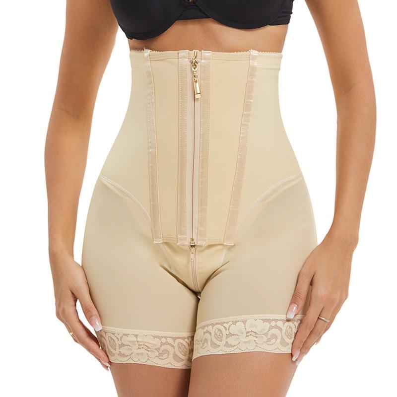 European & American High-Waist Zipper Button Tummy Tuck Slimming Pants