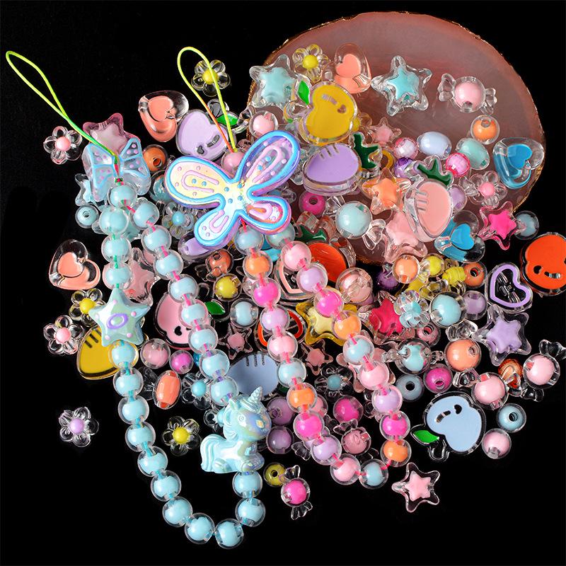 Acrylic Beads: Inner Color & Transparent Beads for DIY Hair Ties and Bracelets