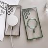 For Magsafe Samsung Galaxy S23 S22 S21 Ultra Plus Case Transparent Plating Magnetic Wireless Charging Silicone Shockproof Cover