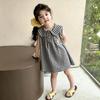 Neues ärmelloses kariertes Prinzessinnenkleid im koreanischen Stil für Mädchen – Sommermode