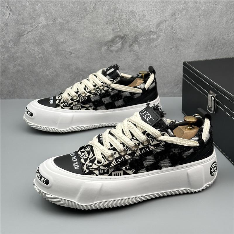Fashion Fashion Designer New Arrival Men's Mixed Patchwork Lace Up Platform Causal Shoes Flats Moccasins Sports Walking Sneakers