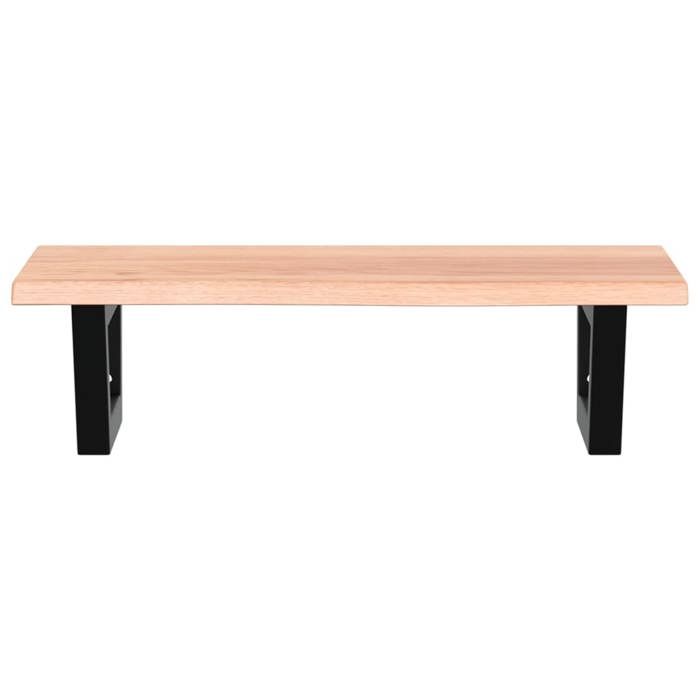 Étagère de vasque murale - MAISON EXCLUSIVE - Modèle standard - Acier - Chêne massif - Support trapèze