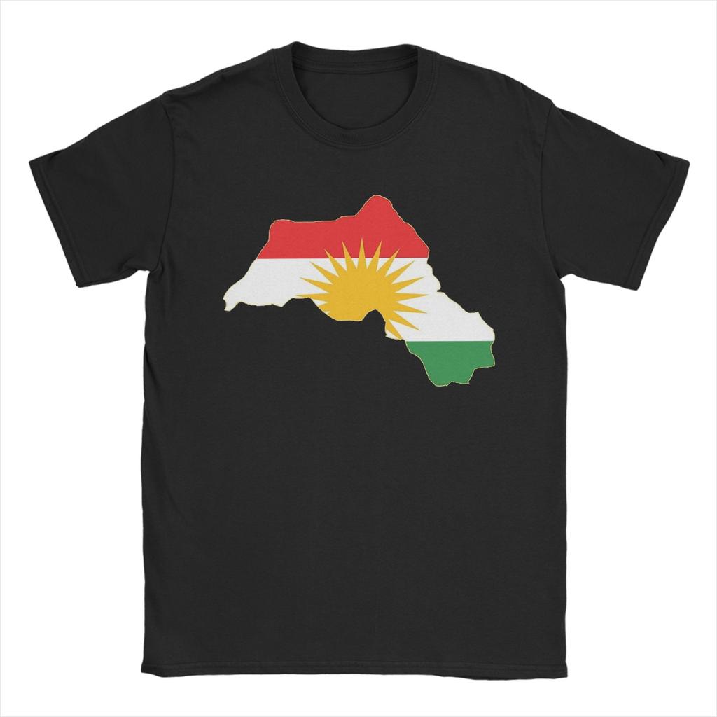 Kurdistan Flag Map  Cotton TShirt For Man Summer  Y2K Retro T Shirts Breathable Harajuku Tee Shirt Oversized Hot Sale Tops