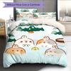 Molang poster Bedding Quilt Set Quilt Cover Pillowcase Home Decoration Birthday Gift (1 * duvet cover + 2 * pillowcase, without core)