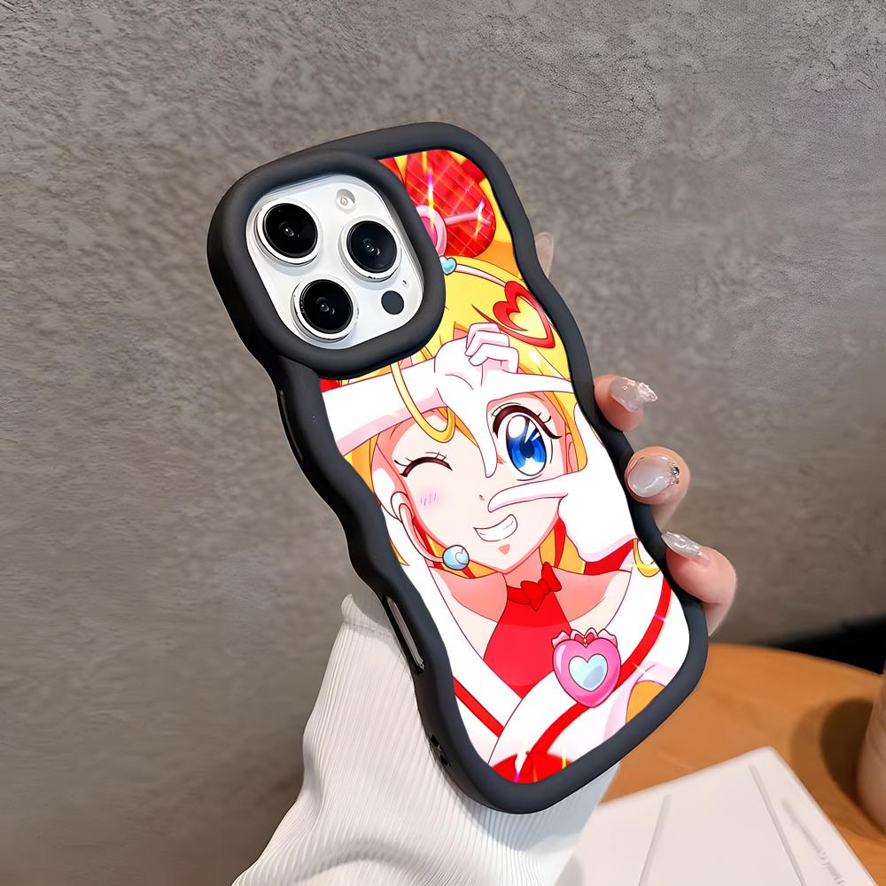 Sakura Uta Cure Idol Wavy Edge TPU Mobile Phone Case for iPhone 17 16 15 14 13 12 11 Air Pro Max Plus Colorful Cover
