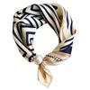 Popular Magnetic Buckle Pearl Necklace Silk Scarf Classic Striped Design Small Scarf Women's Protection Collar Anti-sun Thin Scarf