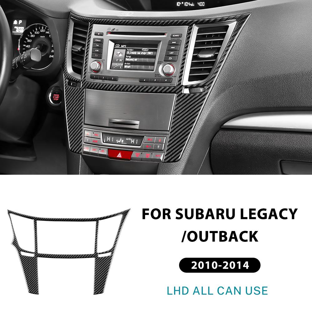 Carbon Fiber Center Console Shelves & Organizer for Subaru Legacy Outback 2010-2014 LHD Air Outlet Black