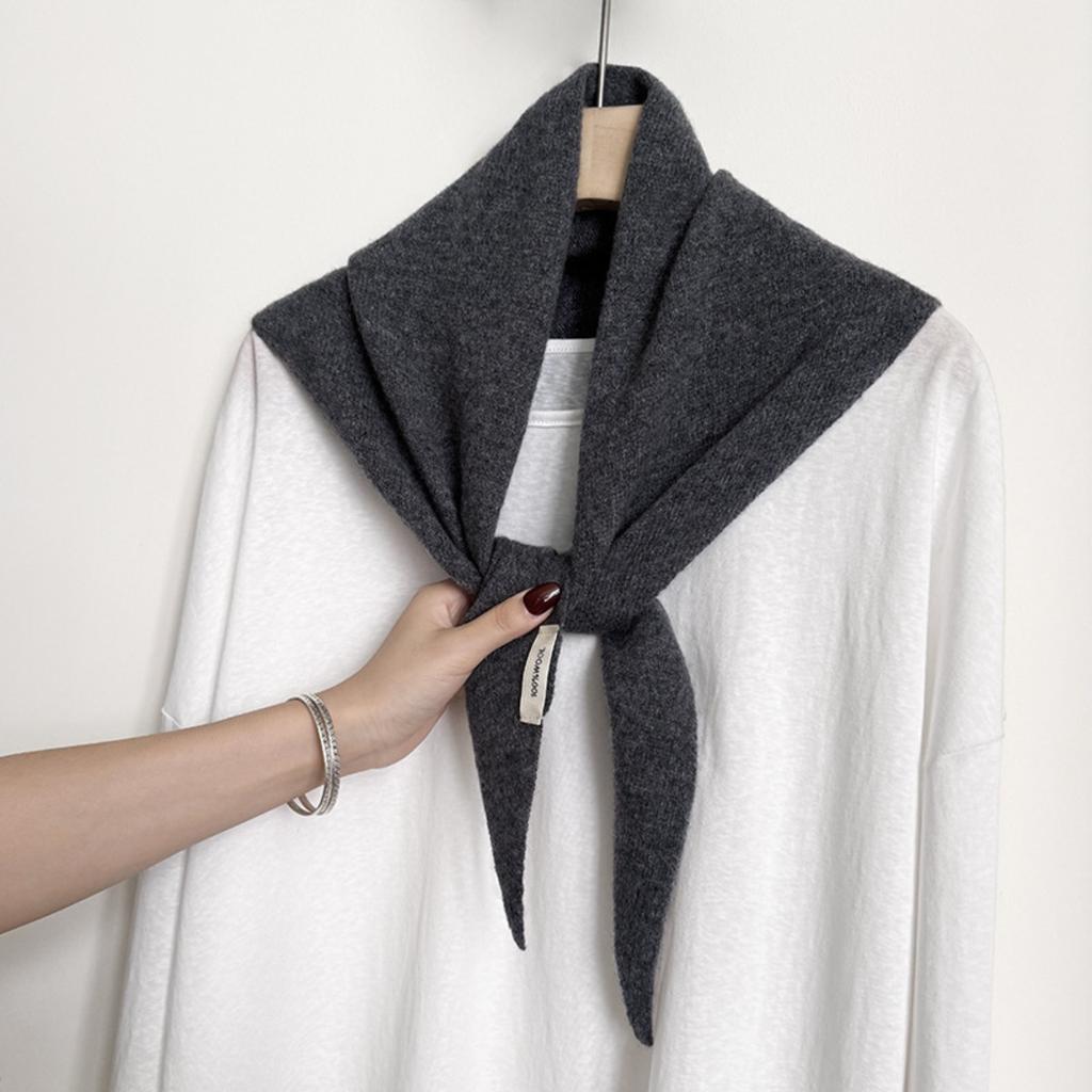 Knitted, Triangular Scarf, Shawl, Warm Headscarf, Multifunctional, Warm, Non Elastic, Hand Washable, Easy To Care For, Women's Scarf, Neck Scarf