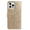 For iPhone 16 Pro Case Butterfly Imprinted Wallet Stand PU Leather Flip Phone Cover with Strap