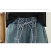 DIMANAF 2026 Summer New Plus Size Women Jeans Elastic Waist Long Pants Loose Casual Denim Cotton Trousers Blue Pants