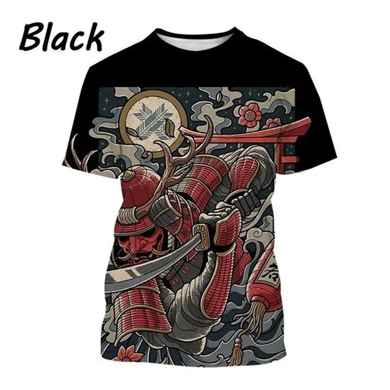 Warrior Armor Tattoo Art Men's 3D T-shirt, Summer T-shirt, Short Sleeve, Halloween Tattoo T-shirt