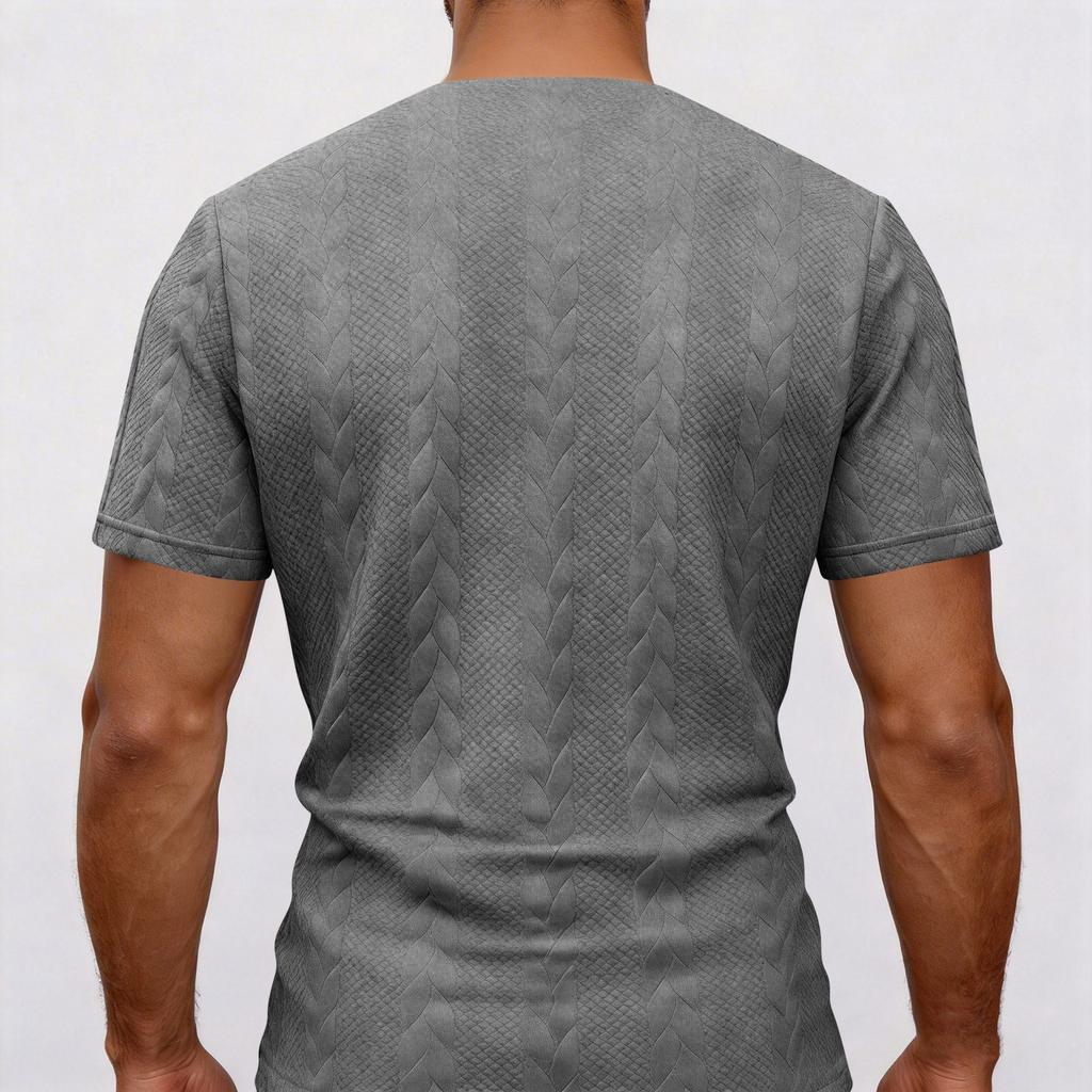 Men's Sweatshirt - Turned Collar - Half-zip Pullover Short-sleeved Shirt
