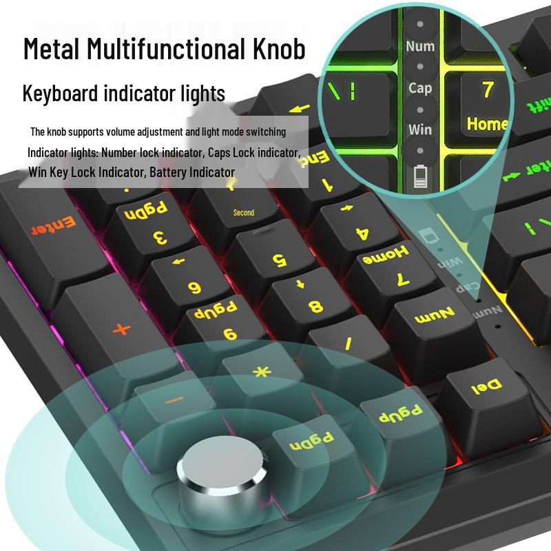 98-Key Wireless Bluetooth Three-Mode Mechanical Keyboard - Gaming, Esports, Office, PBT Transparent DIY Customization